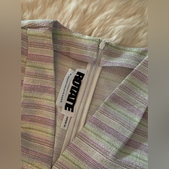 ROTATE Birger Christensen Metallic Wrap Dress - Picture 11 of 13